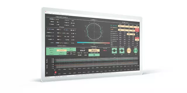 Ekran SMART CORE PRO z zestawieniem danych geometrycznych procesu walcowania